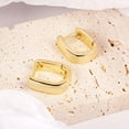thumbnail image 6 of Alexcraft Chunky Huggie Earrings for Women 14K Gold Plated Hypoallergenic Sterling Silver Minimalist Hoops, 6 of 7
