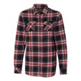 thumbnail image 1 of Burnside Camisa de franela de manga larga teñida en hilo para mujer (5210) -RED -XL Burnside 5210, 1 of 1