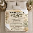 thumbnail image 5 of Protect Your Peace Botanical Watercolor, Cozy Typography Art Scene, Warm Flannel Blanket for Living Room and Reading Nook, Art Lovers Housewarming Gift, Artistic Home Decor, 5 of 9