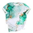 thumbnail image 4 of JTZGDY Plus Size Tops for Women Vintage Floral Printed Summer Short Sleeve Basic Crewneck Graphic T-Shirts Loose Oversized Dressy Casual Tunic Blouse Multicolor#11 M, 4 of 5