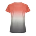 thumbnail image 3 of Askfv Womens Casual Summer O-Neck T-Shirt Gradient Printed Blouse Short Sleeve Shirt Tunic Top, 3 of 4