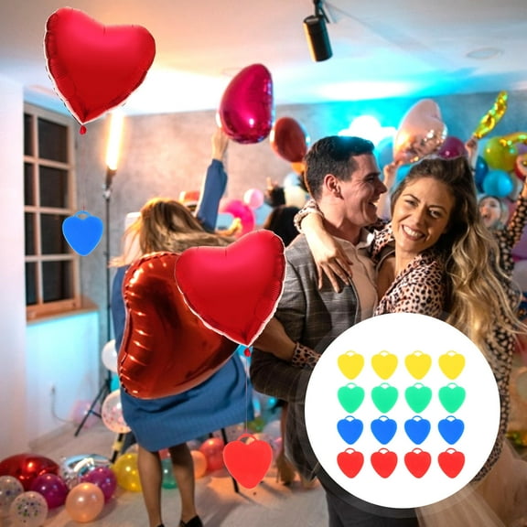FUTUREORYY 16Pcs Heart Shaped Balloon Weights Plastic for Fixing Balloons Prevent Floating Weddings Parties Celebrations