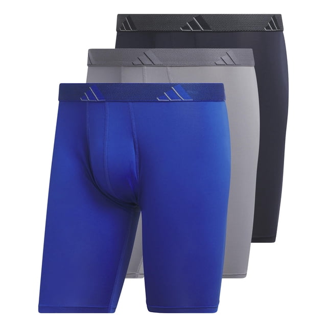 Calzoncillos tipo bóxer adidas Performance Athletic de 9 pulgadas, paquete de 3