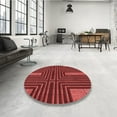 thumbnail image 4 of Ahgly Company Machine Washable Indoor Round Transitional Grapefruit Red Area Rugs, 8' Round, 4 of 7