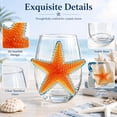 thumbnail image 3 of Starfish Stemless Wine Glass, Ocean Themed Tumbler, Everyday Water Glass, for Beach House Bar Table Decor Gift, 3 of 5