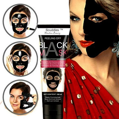 Blackhead Remover Face Black Mask - Peel Off Purifying Quality Black Peel off Charcoal Mask - Best Mud Facial Mask Packaging May Vary (Best Drugstore Blackhead Peel Off Mask)