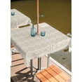 thumbnail image 2 of Outdoor Tablecloths with Umbrella Hole & Zipper, Beige Boho 60x60 Inch Square Tablecloths, Vintage Ethnic Tribe Abstract Art Geometric Waterproof Table Cloth, Patio/Pool/Picnic Table Covers, 2 of 8