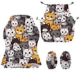 thumbnail image 2 of Jiueut Cat Print 4 PCS Gaming Chair Cover, Removable Computer Chair Slipcovers with Armrest Cover Universal Rotating Desk High Back Seat for Home, 2 of 7