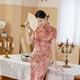 thumbnail image 4 of Falda cheongsam adelgazante de estilo chino joven de manga corta de satén largo de verano y otoño, ropa de mujer de talla grande, 4 of 6