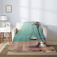 thumbnail image 2 of Throw Blanket for Couch Sofa and Bed, Vintage Brass Balance Scale Super Soft Plush Throw Blanket, Fuzzy Cuteness Comfy Warm Washable Flannel Blanket & Throws for All Season 40"x30", 2 of 5