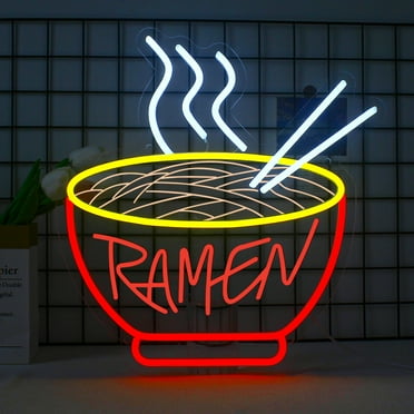 Wanxing Unique Ramen LED Neon Light Signs USB Powerd  for Bedroom Home Party Shop Restaurant Wall Decoration