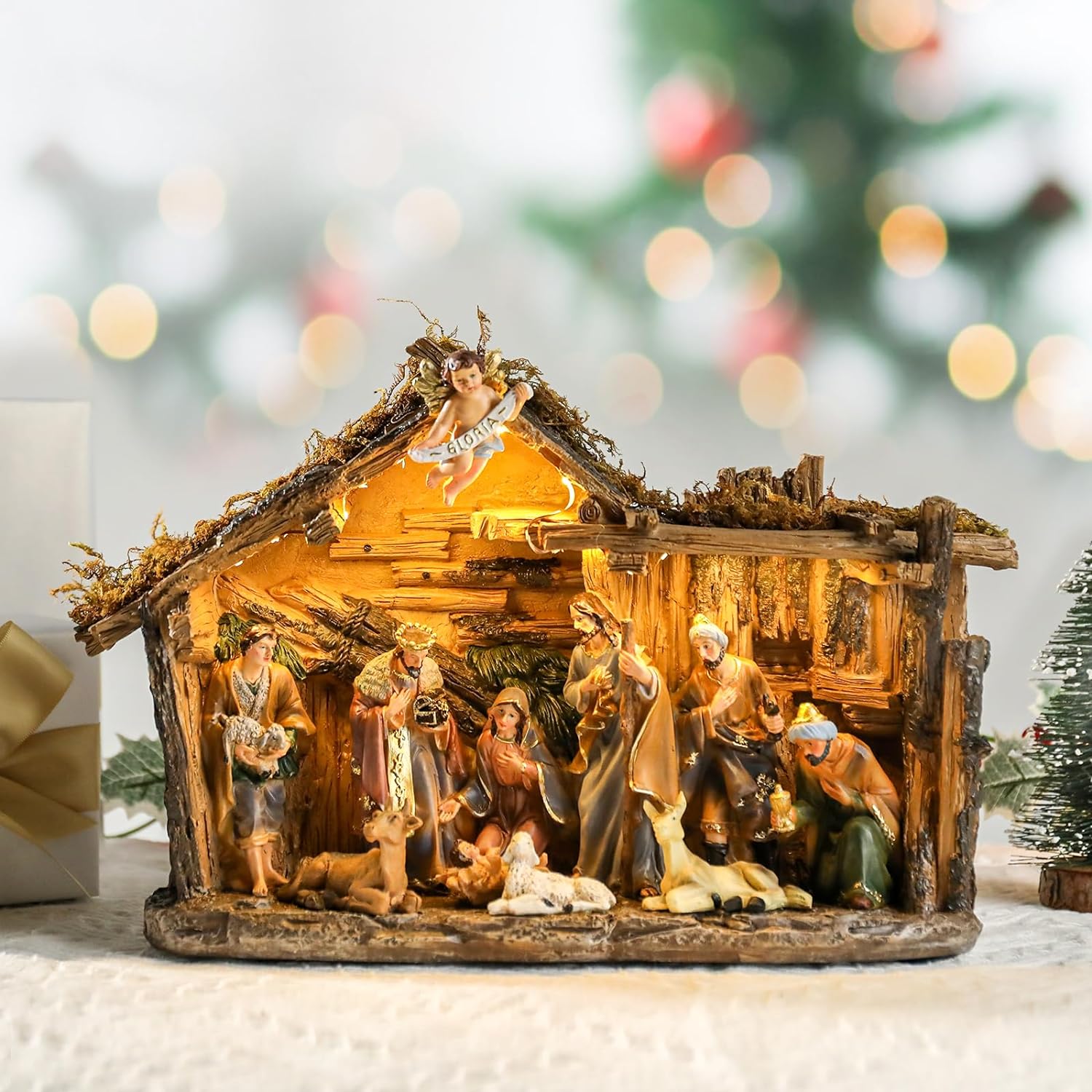 Wonder Garden 12.5 In Nativity Set with Stable photo 8