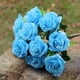 thumbnail image 4 of Ramo de flores de rosas artificiales de 11 cabezas, banquete de boda nupcial, tela de seda, ramo de rosas falsas, azul Advancent HA6516-06B, 4 of 6