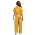 thumbnail image 2 of Haitryli Girls Boys Mechanic Jumpsuits Coverall Boiler Suit Zip-Front Short Sleeve Overalls Flight Suit Bodysuit Yellow 3-4, 2 of 5