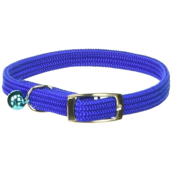 OmniPet Kool Kat Elastic Cat Safety Collar with Bell, Blue, 12"
