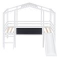 thumbnail image 5 of Harper & Bright Designs House BedSolid Wood Storage Twin Low Loft Bed with Blackboard And Light Strip White, 5 of 13