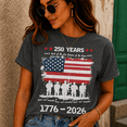 thumbnail image 5 of 250 Years Patriotic Veteran T-Shirt, 1776-2026 America Anniversary Shirt, Land Of The Free Because Of The Brave Tee, USA Flag Military Graphic Shirt, 5 of 5