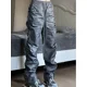thumbnail image 4 of Pantalones cargo para hombre, pantalones grises con pliegues, estilo hip hop, para otoño, baratos, holgados, estilo coreano, estilo Harajuku, corte regular, de diseñador, 4 of 5