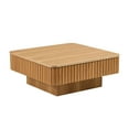 thumbnail image 4 of FFZ 35.43 Inch Modern Handcraft Drum Coffee Table Square Coffee Table for Living Room, Lift Top Wooden Coffee Table with Hidden Storage Space, Natucal, 4 of 5