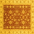 thumbnail image 1 of Ahgly Company Indoor Square Oriental Yellow Traditional Area Rugs, 4' Square, 1 of 4