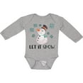 thumbnail image 3 of Inktastic Let It Snow Cute Snowman in Hat and Scarf Boys or Girls Long Sleeve Baby Bodysuit, 3 of 5
