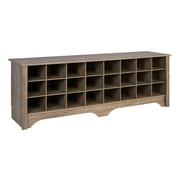 Prepac 24 pair Shoe Storage Cubby Bench, Drifted Gray