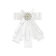 thumbnail image 1 of INSPIRE CHIC Broche de cinta preatado para mujeres con lazo de fiesta y cuentas en blanco, 1 of 5