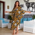 thumbnail image 3 of SEANATIVE Plus Size Kaftan Dress for Women Caftan Beach Cover Up Swimsuit Coverups Stylish Kaftans 2026 Summer Maxi Dress for Hawaii Vacation, Skull Sunflower, 3 of 7