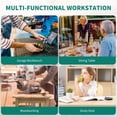 thumbnail image 2 of Dextrus Work Bench 60" L X 24" W Adjustable Workbench for Garage W/Pegboard & Power Outlets Hardwood Top Heavy-Duty Workstation, 2000 LBS Load Capacity for Workshop, Office, Home Outdoor, 2 of 8