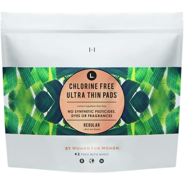 L. Chlorine Free Ultra Thin Regular Absorbency Pads with Wings, 42 ct