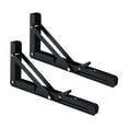 thumbnail image 4 of 2 soportes plegables para estantes, soporte plegable triangular, soporte DIY, bisagras, soportes de Hardware, soportes resistentes para banco de mesa negro 12 pulgadas, 4 of 8