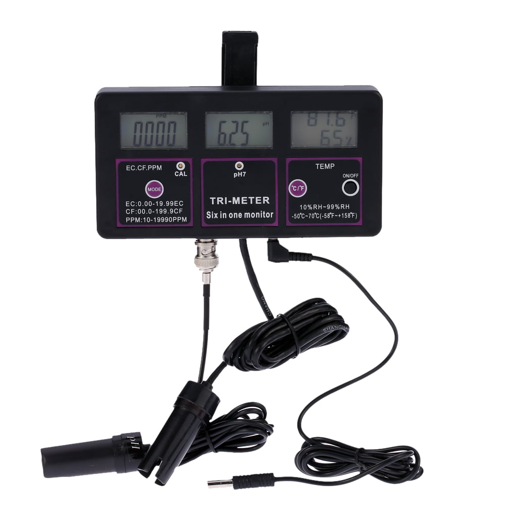 6 in 1 Digital LCD Water Quality Tester PH/TEMP/EC/CF/ORP/TDS Monitor Meter 