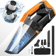 thumbnail image 1 of Aspiradora de mano inalámbrica para coche, portátil, con luz LED, alta potencia de succión, ligera, recargable, ideal para coche, hogar, oficina, recoge pelos de mascotas, color negro., 1 of 5