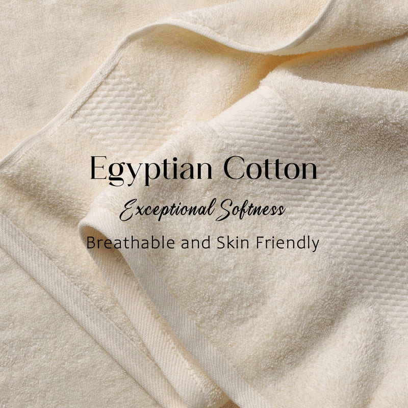 Superior Hymnia Egyptian Cotton 6-Piece Towel Set, Cream