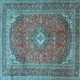thumbnail image 1 of Ahgly Company Indoor Square Medallion Light Blue Traditional Area Rugs, 3' Square, 1 of 4