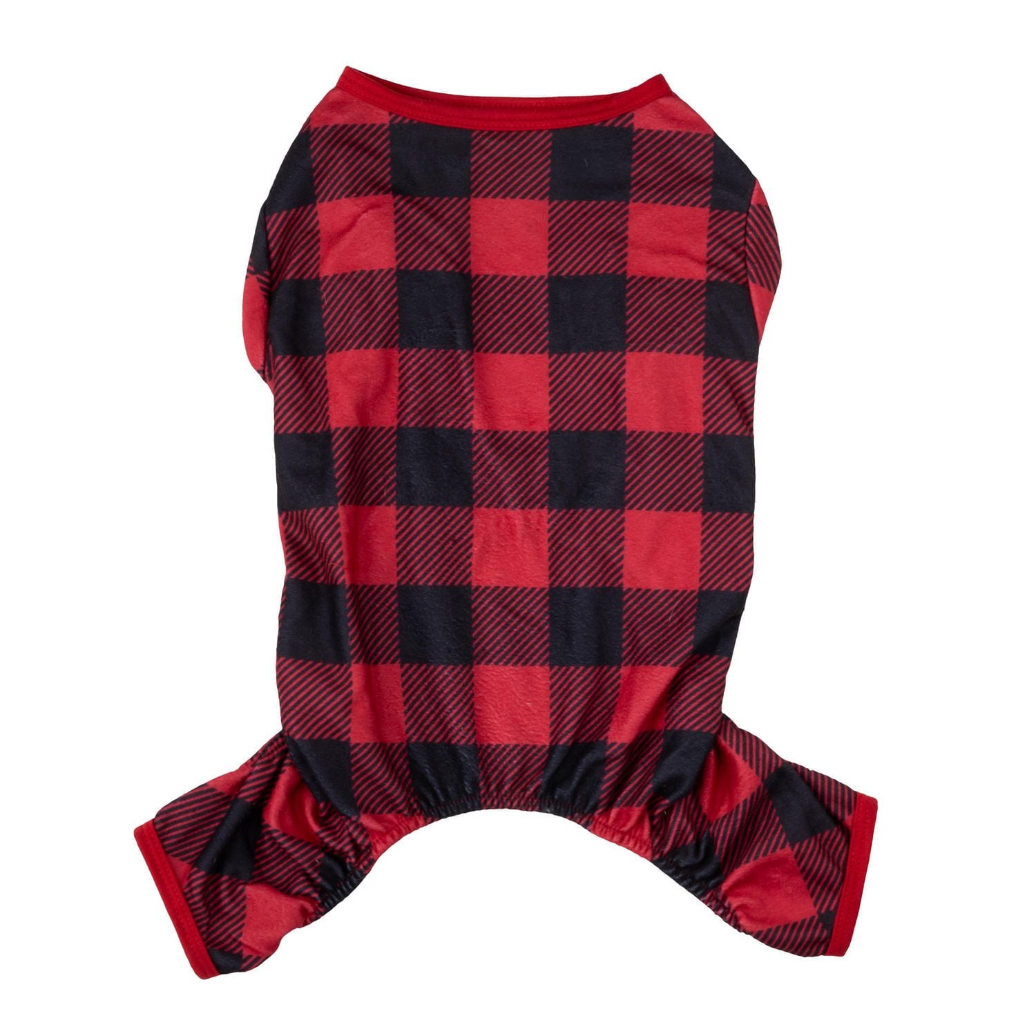 Vibrant Life Checkered Pet Holiday PJ for Pets - Dog and Cat Pajamas - Red