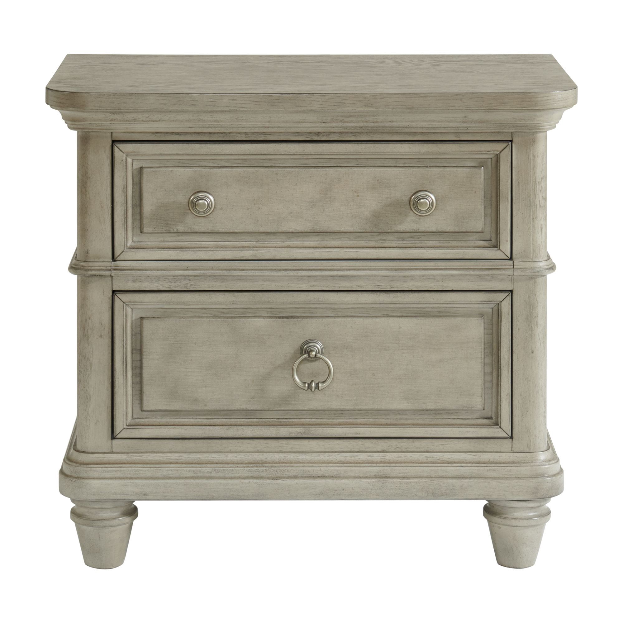 Picket House Furnishings Emiko 2-Drawer Nightstand with USB in Light Gray