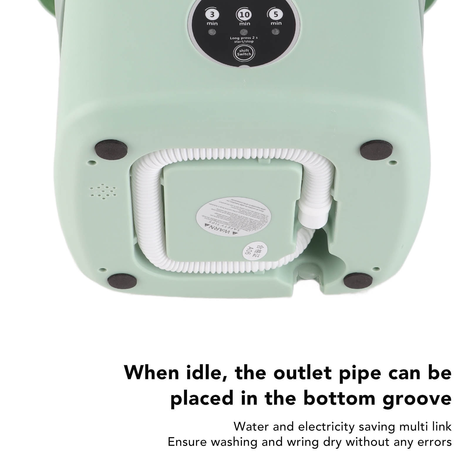 Suodoka 6.5L Green Portable Washing Machine, Foldable Mini Clothes Washer with Spin Dry, Automatic Small Laundry Machine for Home and Travel, 11.4 inches