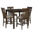 thumbnail image 2 of Powell Lenny 5-Piece Counter Height Dining Set, Brown/Beige, 2 of 17