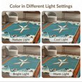 thumbnail image 7 of ODIKA 6'x9' Washable Area Rug Teal Distressed Stars Plank Motif Southwestern Terracotta Round for Family Room, Living Room, Master Bedroom, Non-Slip, Easy Care, 7 of 7