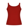 thumbnail image 4 of UPPADA Women's Scoop Neck Ribbed Tank Tops Workout Sleeveless Shirts Summer Casual Flowy Fitted Cami Shirt,Tank Top for Women Casual Cropped Tanks Red,XXXXL, 4 of 5