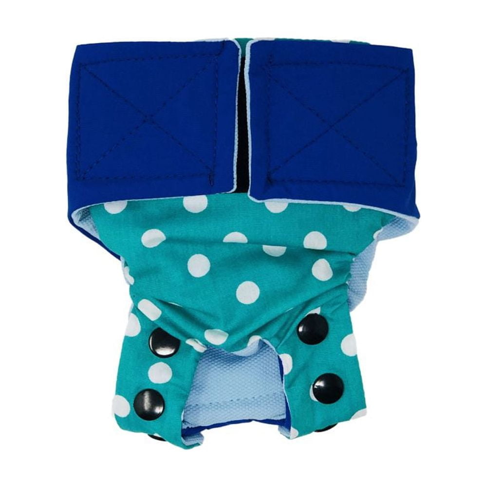 Barkertime Turquoise Blue Polka Dot Cat Diaper Snappy
