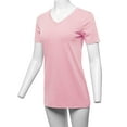 thumbnail image 5 of A2Y Women's Basic Solid Premium Cotton Short Sleeve V-neck T Shirt Tee Tops Dusty Pink M, 5 of 6