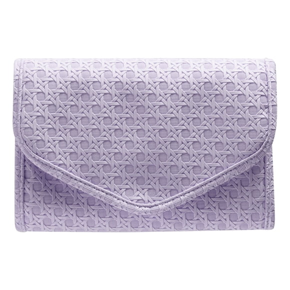 Maletín portátil de viaje de cuero para joyería con diseño plegable para guardar collares y pendientes