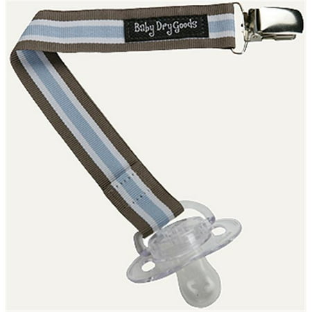 Baby Dry Goods 030-38 Brown-Blue-White Stripes Pacifier Clip