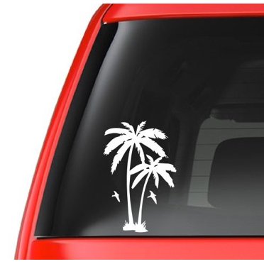Palm Tree (T1) Vinyl Decal Sticker – 6" – For Car, Truck, Laptop, Window – USA Made