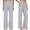 Grey, variant on Women's Pants Summer Casual Linen Blend Lightweight Summer Wide Leg With Pockets Trousers Linen Pants Women Beige L