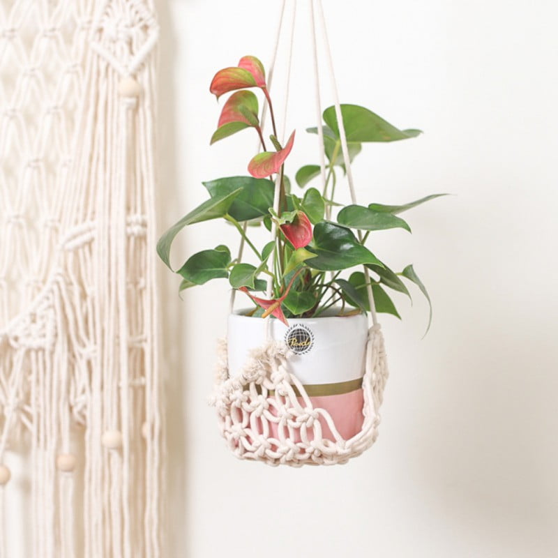 Bohemia Macrame Plant Hanger Woven Cotton Rope Tassel Hanging Basket Wall Mounted Flower Pot Accessories Indoor Garden Supplies Walmart Com Walmart Com