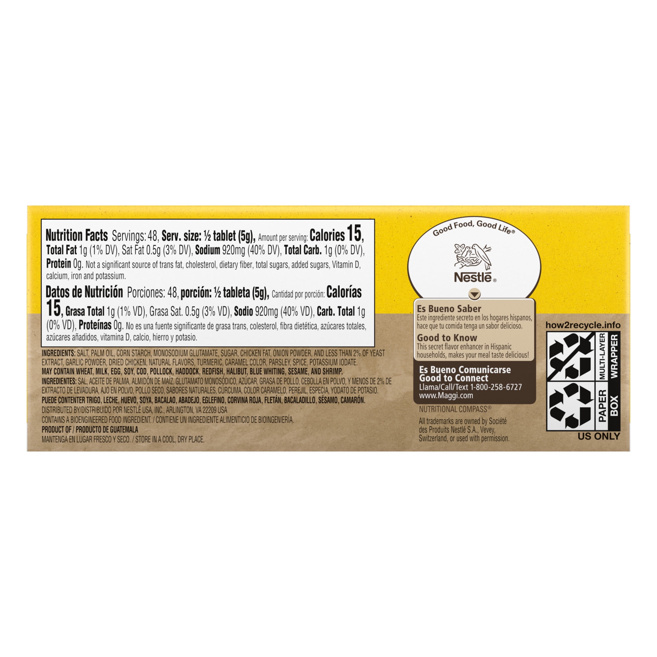 (6 pack) Maggi Chicken Flavor Bouillon Cubes, 10.2 Oz 8.89 oz