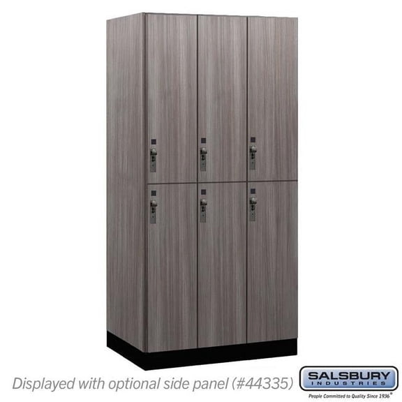 Salsbury Industries 42361SW 12 in. Wide Premier Wood Locker - Double Tier - 3 Wide - 6 ft. High - 21 in. Deep - Skyline Walnut - Hasp